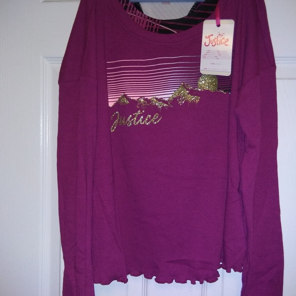 Justice Long Sleeve 2 Piece Top Set NWT Size Large 12/14